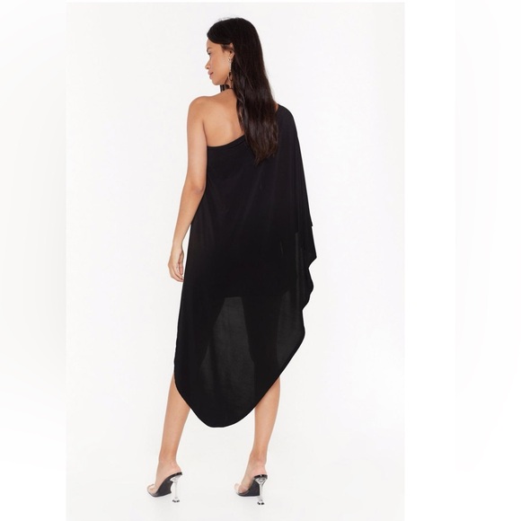 Small / Nasty Gal / Mini Black Dress / Cape Dress / Festival dress / Wing - Picture 5 of 9